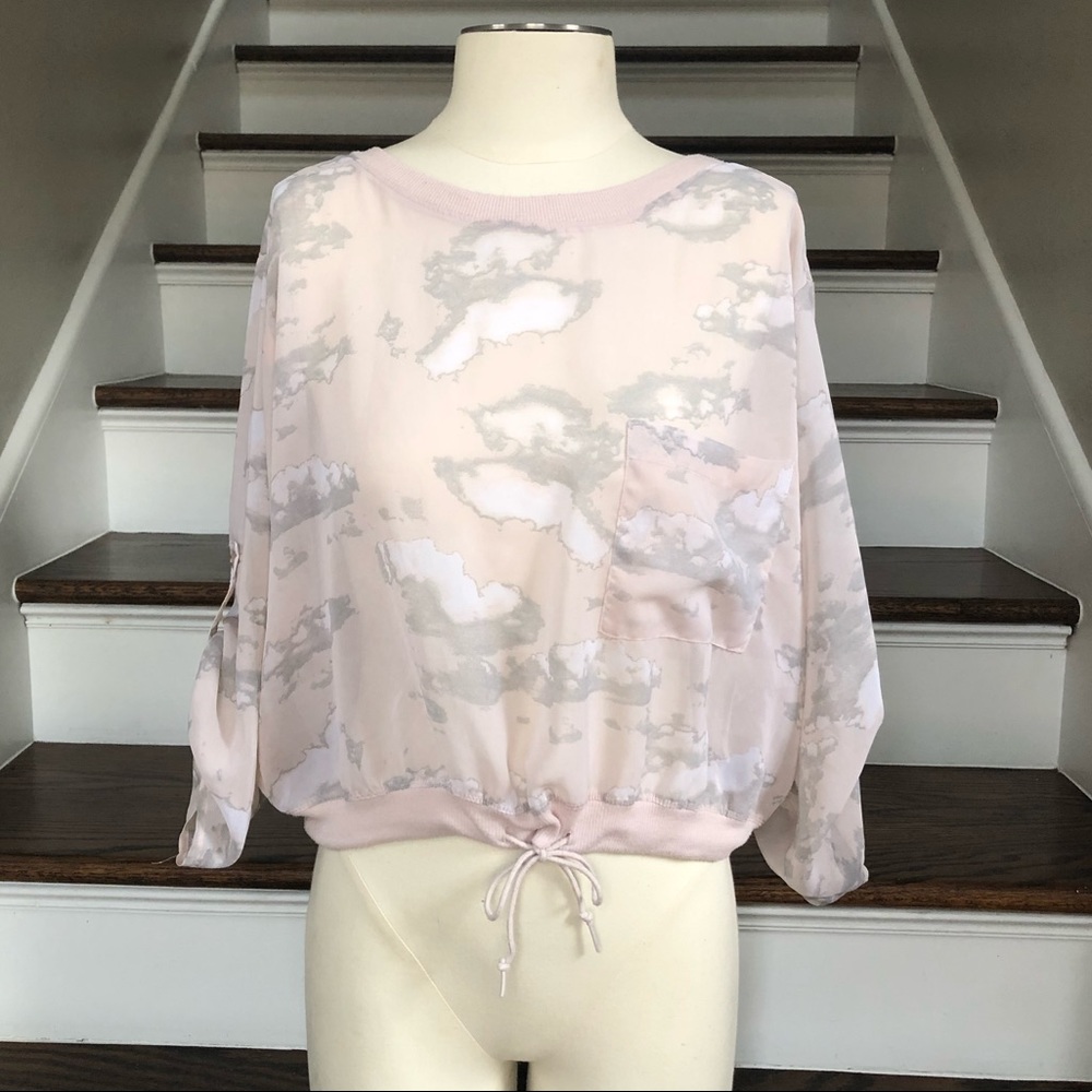 Long Crop top, Sheer shirt